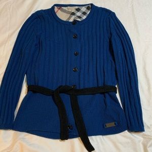 Burberry l teal merino cardigan